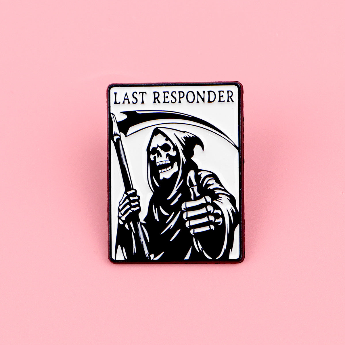 Wholesale Death quote brooch cartoon metal badge